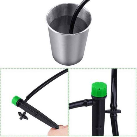 Lot de 100 arroseurs de sol à 8 trous pour jardin, système d'irrigation goutte à goutte, tuyau 4/7, vert, 13 cm (1/5)