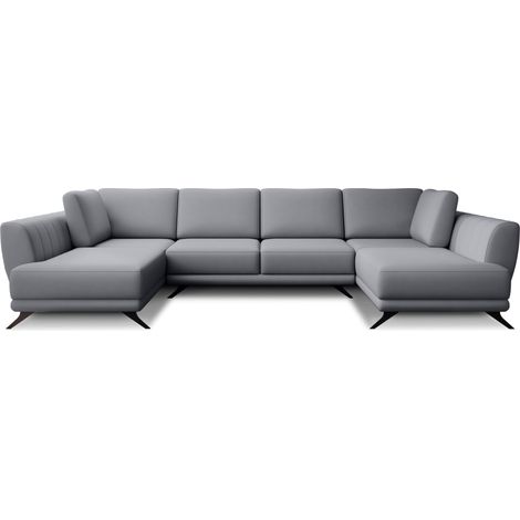 Canapé panoramique LARGOS – Tissu-Gris clair (1/5)