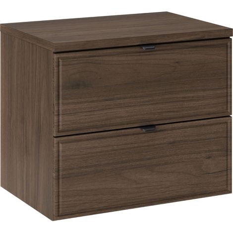 Meuble sous vasque suspendu avec plan TERRA VILLA coloris noyer foncé 60 cm