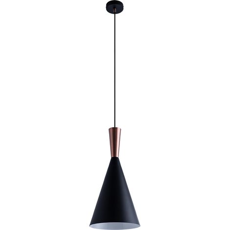 Paco Home Pendelleuchte Hängelampe Esszimmer Esstischlampe 1,5m Textilkabel KürzbarÃ18,5cm  Schwarz-Kupfer,  1-flammig