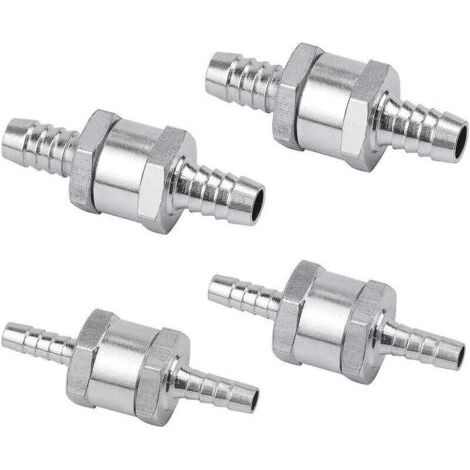 Set de 4 Clapet Anti-retour Gasoil 6/8/10/12mm, Valve à Carburant en Alliage d'aluminium avec Flèche pour pour Essence Diesel Voiture Bateau Moto (1/5)