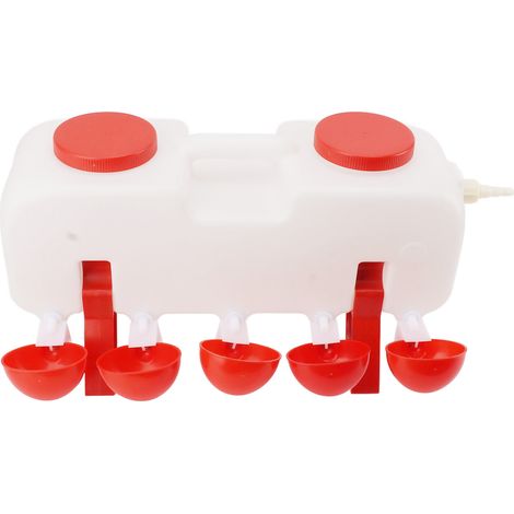 Abreuvoir automatique pour volailles (10 L) avec 10 coupelles et 10 récipients pour canards et oies. (1/5)