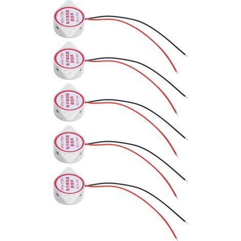 Kit de 5 avertisseurs sonores piézoélectriques actifs de 80 dB en ABS haute sensibilité SFM-27B blanc (1/5)