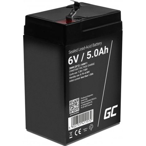 Green cell replacement agm gel battery 6v 5ah rechargeable sealed lead acid battery maintenance free battery replacement battery for fiscal printers echo sounder cash register (1/5)