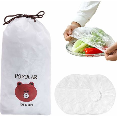 100 pezzi di sacchetti per conservare la freschezza, coperchi riutilizzabili per alimenti, sacchetti per alimenti a prova di perdite, coperture elastiche per la conservazione di frutta e verdura arcob (1/5)