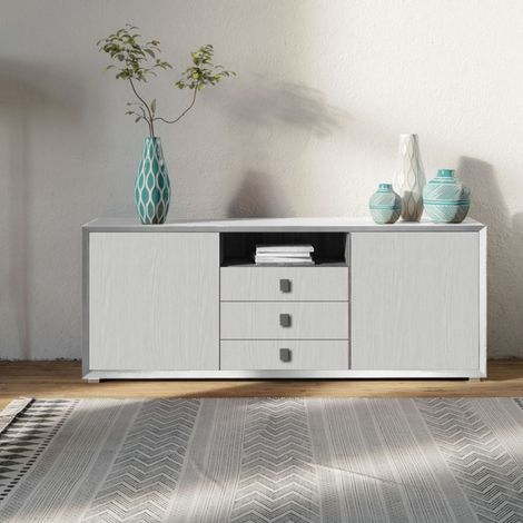 Madia 2 ante e 3 cassetti linea Tilt in finitura bianco frassino (1/2)