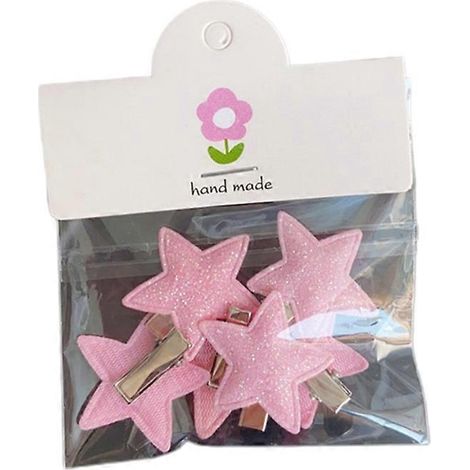 Lot de 6 barrettes étoiles pour cheveux, accessoire pour filles et femmes, épingles à cheveux en métal rose pailleté (1/5)