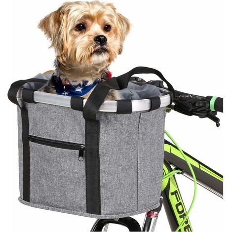 Panier Pliant pour Vélo, Sac de Transport pour Chat et Chien, Panier de Guidon Pliable, 7 Couleurs, 34 x 28 x 25 cm (1/3)