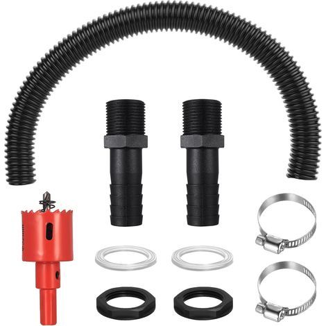 1 Piece Rainwater Collector Connector, 25 mm Connection Kits Hose Connections: 2 Connecting Kit for Collectors + 1 50 cm Hose, 2 Gaskets, 2 Hose Clamps, 2 Nuts, 1 Hole Saw (1/5)