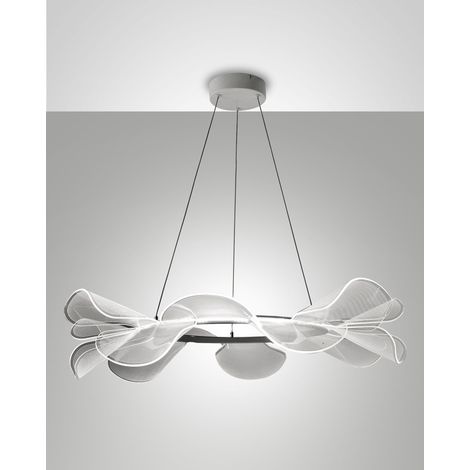 Sylvie Lampada a Sospensione LED 40W 5500lm 3000K Bianco - Struttura in Metallo e Metacrilato, Dimmerabile a Taglio di Fase, Diametro 72cm