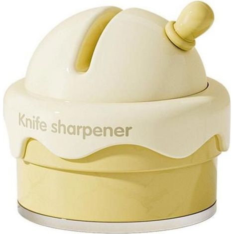 Affûteur de Couteaux à Ventouse, Base Tournante Anti-dérapante, Acier Tungstène, Blanc Crème, 6.6x6.5 cm (1/5)