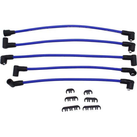 5 Pcs Ignition Wire Cable 8mm Blue Silicone Spark Plug Lead Set Fits For Classic Mini GHT241