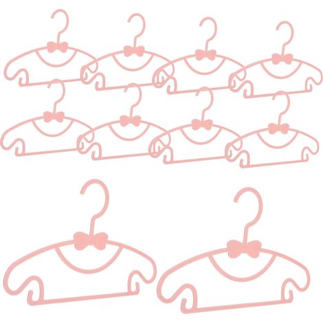 Cintres pour Garçon Et Filles Noeud Léger en Polypropylène Rose, Lot de 10, Adaptés -né Et Tout-Petit, pour Vêtements Bébé Et Organisation Chambre D'garçon Et Filles (1/5)