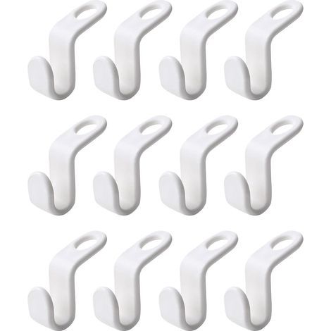 Cintre Gain de Place12 PCS Crochets Suspension Connexion Chute Clips D'extension pour Garde-Robe Organisateur de Vêtements Crochet D'extension de Cintre Cintres Peu Encombrants (1/5)