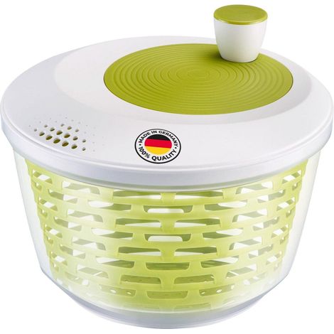 Essoreuse à Salade, Capacité : 4,4 L, ø 23,5 cm, Plastique, Sans BPA, Couleur: Transparent/Blanc/Vert, 2430224A (1/5)