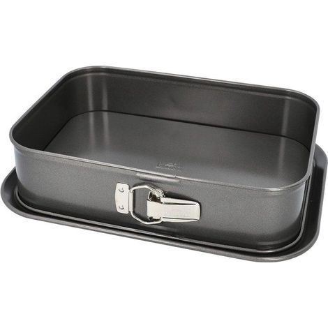 Moule à gâteau rectangulaire à fond amovible - BIRKMANN - EASY BAKING - Acier au carbone - Antiadhésif - 34 x 23,5 x 8 cm (1/4)