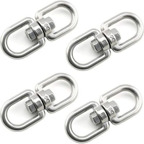 Stück M8 Doppelend-Drehhaken, Drehringe aus Edelstahl 304, zum Aufhängen von Drehhaken für Schaukeln, Hängestühle, Sandsäcke, Seile, Ketten