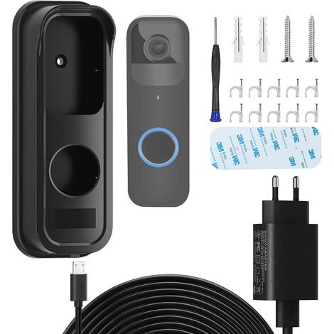 Adaptateur de sonnette pour caméra de sonnette, boîtier de transformateur de sonnette avec câble étanche de 5,5 m pour une alimentation continue de votre sonnette vidéo (version 2021/2023) (1/5)