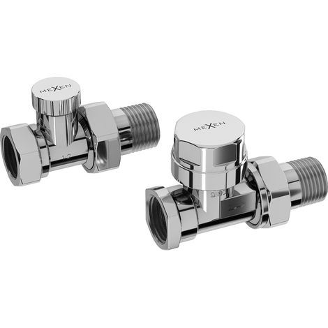 Mexen Uni-Term valvole del radiatore dritte, cromate - W902-000-01 (1/2)