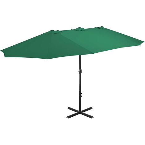 Parasol d'extérieur - Parasol de Jardin Parasol de balcon et mât en aluminium 460 x 270 cm Vert BV396102 - BonneVie (1/5)