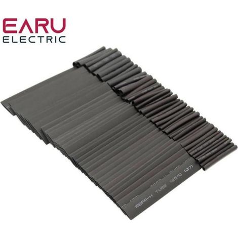Kit de 127 gaines thermorétractables assorties pour connexions électriques, étanchéité, rétraction 2:1 (1/5)