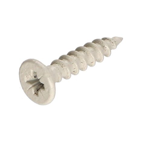 VBA Vis bois agglo Inox A2 Tête fraisée Pozi 4X20 Laqué blanc 9010-1 pièce (1/2)