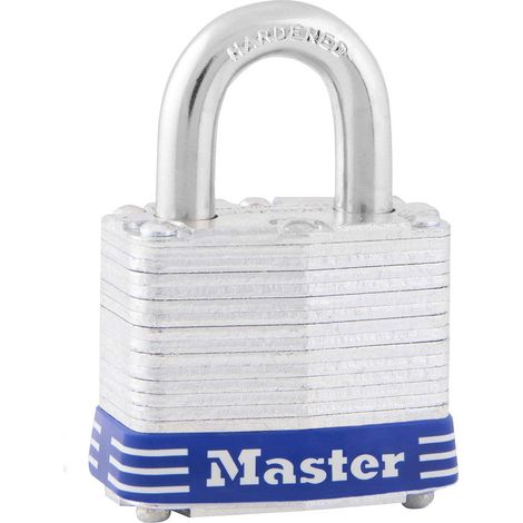 Master Lock 3EURD Lucchetto Scanalato a Chiave, blu e argento, 5,9 x 4 x 2,1 cm (1/5)