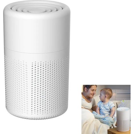 Purificatore d'aria, filtro HEPA, funzione aromaterapia, rimuove polvere, polline, peli di animali e odori, ideale per chi soffre di allergie. (1/5)