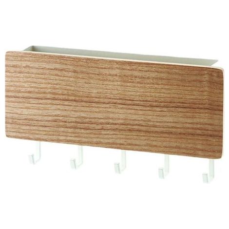 boîte de rangement pour clés de couloir-couleur bois naturel-Fixation murale sans perçage (1/5)
