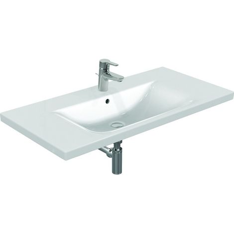 Lavabo-plan Connect 1000 mm avec surface de dépose à gauche et à droit e (1/5)