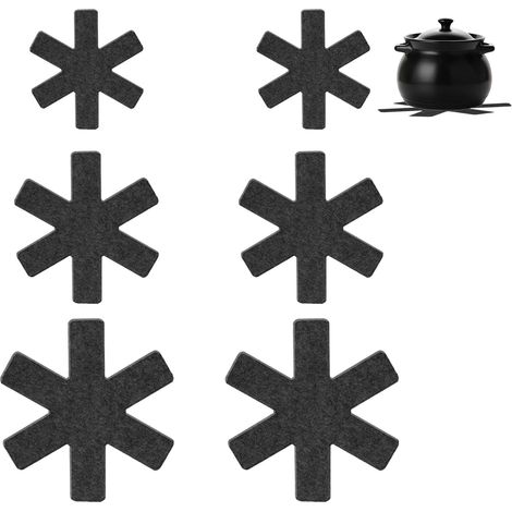 6 Pièces Protege Poele, Protection Casseroles et Protège-Poêle Protege Casserole Antirayures, Pots Séparé et Protéger, Noir, 3 Tailles (20+30+38cm) (1/5)