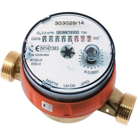 Compteur d'eau - Compteur divisionnaire pré-équipé télérelevage Calibre 15 - Eau chaude - MID R160 de Sferaco