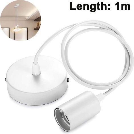 Lampe en métal, E27 Lampenfassen mit Kabel, Schnurpendel, Pendelleuchte Kabel, idéal pour Deckenbeleuchtung (1/5)