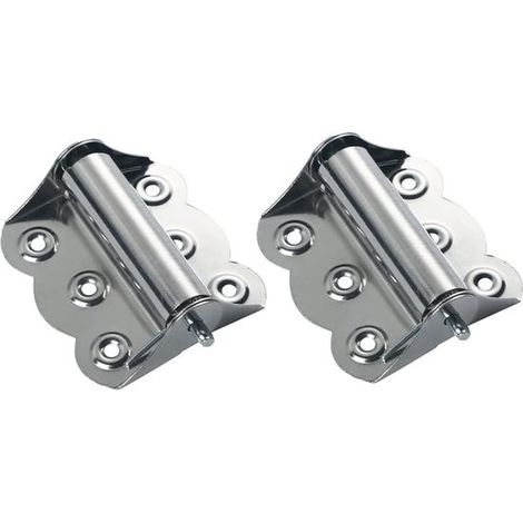 2 cerniere per porte in acciaio inox con meccanismo di chiusura automatica, cerniere in acciaio inox per armadi, accessori di ricambio per porte con zanzariera, colore argento (1/5)