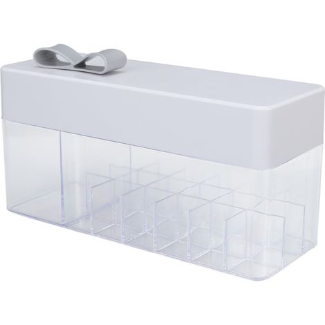 Porte-rouge à lèvres coffret de rangement transparent anti-poussière avec compartiments séparés, boîte de présentation blanche (1/5)