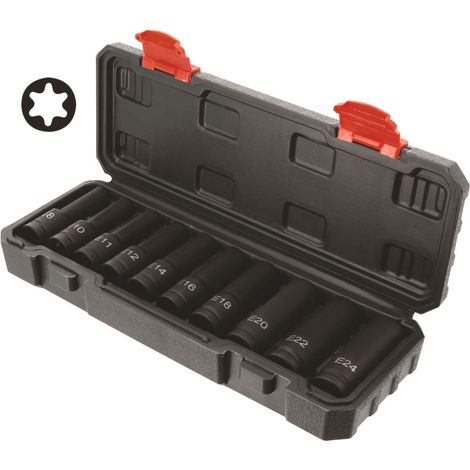 Coffret de 10 douilles à chocs torx femelle 1/2 (1/5)