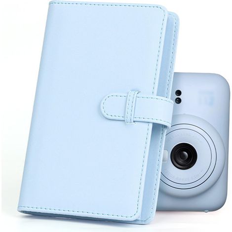 Mini Album Photo pour Film 3 Pouces, Album 108 Pochettes pour Mini 12 11, Classeur Photo en Cuir PU avec Serrure (Bleu) (1/5)