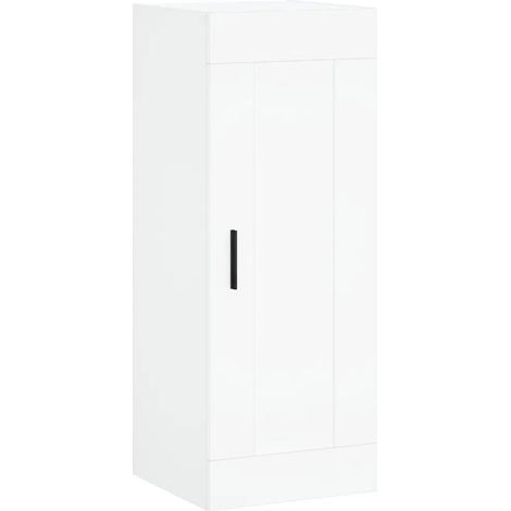 Elegante armadio da parete 34,5 x 34 x 90 cm con 3 scomparti spazio di archiviazione moderno in legno bianco 020048957