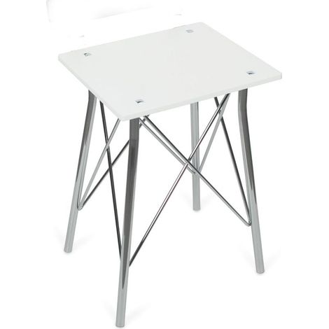 BELTRAN 1902 TABURETE Banqueta Cromo/Blanco Solid Surface Orleans - ref: 064-1902