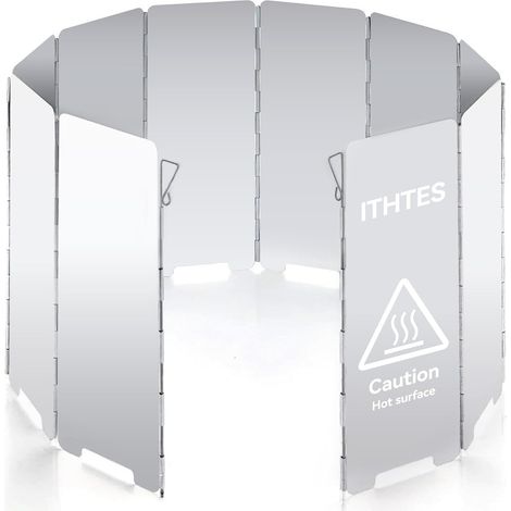 Réchaud à gaz de camping Pare-vent Accessoires de camping extérieur 10 plaques Pare-vent Réchaud à gaz de camping pliable Pare-vent Équipement de cuisine Équipement de camping Réchaud (1/5)