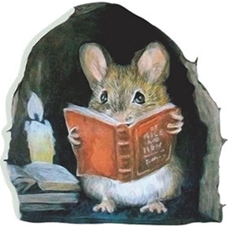 Souris de Lecture Mignonne en Sticker Murale - Décoration Maison Créative avec Bougie (1/5)
