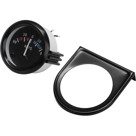 1 Ampèremètre universel 52mm, échelle 60-0-60 AMP, rétro-éclairé pour véhicule 12V (1/5)