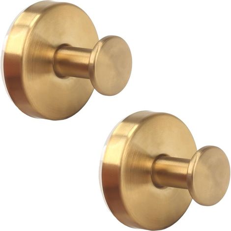 Set mit 4 Saugnapfhaken, die ohne Bohren angebracht werden müssen, aus Edelstahl, wasserdicht und wiederverwendbar, für Badezimmer, Fliesen, Duschhandtücher (4er-Set, goldfarben)
