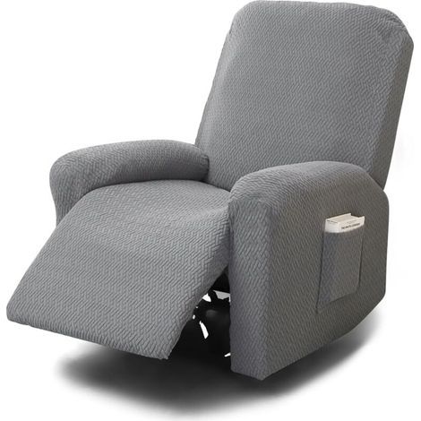Copripoltrona elasticizzato in 4 pezzi per poltrona reclinabile, protezione completa della poltrona, copertura completa, copertura elasticizzata con tasche, copertura elasticizzata per poltrona relax  (1/5)