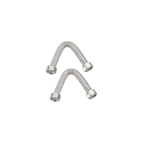 20mm x 20cm Tuyau Flexible de Chauffe-Eau d'Acier Inoxydable, 2 Pcs Tuyau de Connecteur de Chauffe-Eau Ondulé Durable, pour Raccord de Conduites d'Eau