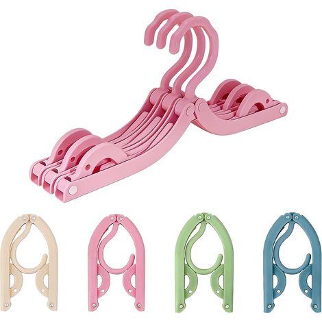 12 cintres de voyage, essentiels de voyage, cintre de voyage antidérapant en plastique pour adultes, cintre pliant, peu encombrant et idéal pour la maison, l’hôtel, les voyages et le camping (1/5)