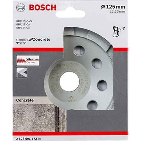 Bosch AccessoriesAccessories 2608601573 Mola a Tazza Diamantata Standard for Concrete per Calcestruzzo, Accessorio per Smerigliatrice Angolare, 0 W, 0 V, Nero, 125 x 22.23 x 5 mm (1/5)