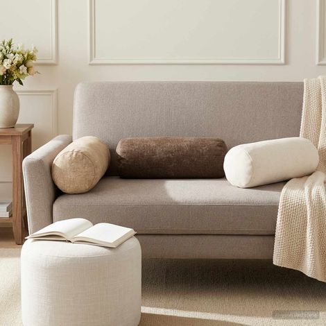 vidaXL Cushion Cover 6 pcs HEERLEN Brown 脴 15 x 40 cm Chenille Fabric (1/5)