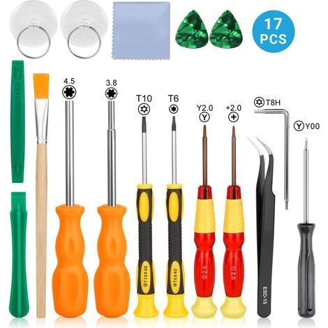 Kit Complet d'outils, 17 en 1 Kit Reparation Smartphone, Professionnel Jeu de Tournevis de Précision, Kit d'outils d'ouverture de Téléphone Compatible avec Réparation d'appareils électroniques (1/5)