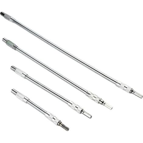 (150/200/300/400 mm) 4 pièces Rallonge flexible Porte-embout pour perceuse, tournevis (1/4)